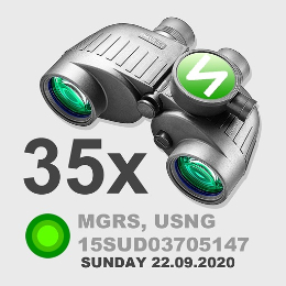 BINOCULARS 35X GPS STAMP